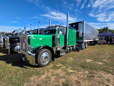 Cameron Bagely's 1999 Peterbilt 379 parked at the Gear Jammer Magazine Truck Show in Epping, New Hampshire.