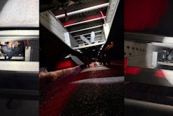 The illegal immigrants were found hiding underneath the flatbed trailer.