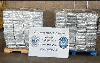 384 packages of alleged methamphetamine with a combined weight of 2,571.69 pounds were found recently in a load of papayas.