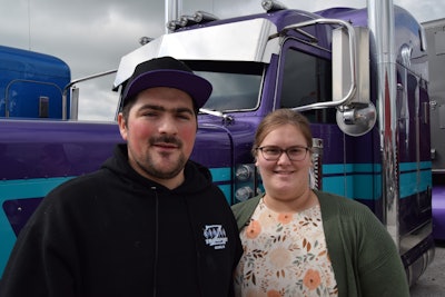 Harlan Martin and his wife, Andrea, with their 2023 389.
