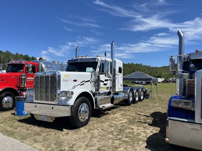 The truck sports the original Paccar motor and 18-speed transmission. Though it's a 2023, it sat for some time before hitting the road.