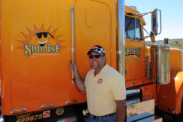 Ron Kelsey, pictured here with his 'Sunrise Express' 1981 Peterbilt 359, is Overdrive's Trucker of the Month for July, putting him in the running for the 2025 Trucker of the Year award.