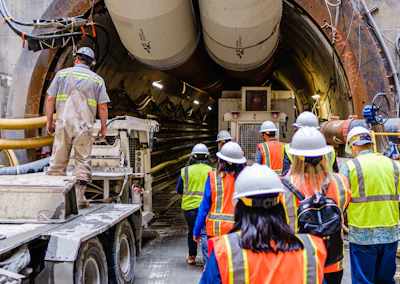 This photo was taken during a tour of the Clearwater Project tunnel in 2024. On July 9, a section of the under-construction tunnel in Los Angeles collapsed while workers were inside.