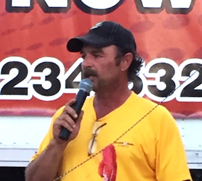 Willis on the truck parking lot stage at GATS.