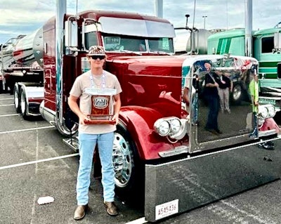 Levi's 2005 'Big Red' 379 later in the show would take home second place in the MATS Paul K. Young truck show's Working Truck -- Company Owned category. The truck boasts a 1,200-horse twin turbo Caterpillar C-15 motor with an 18 speed and 2.64 rears. As noted above, just one week before the show the motor was torn down and in pieces.