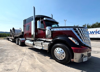 Bruns' LoneStar and step deck, loaded.