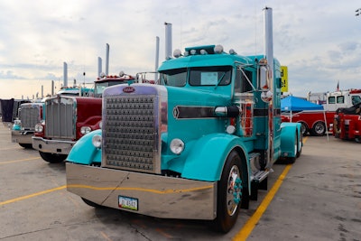 1st: Mark & Teri Lancaster of Ottumwa, Iowa -- 1967 Peterbilt 358M “Keepin’ It Teal”