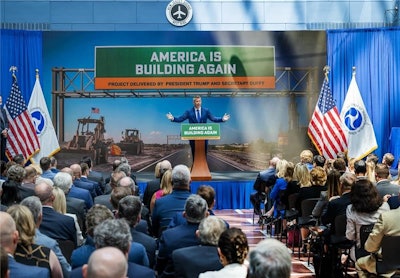 DOT Secretary Sean Duffy on Thursday hosted a conference for members of Congress and industry to foster collaboration ahead of Congress's surface transportation reauthorization process later this fall.