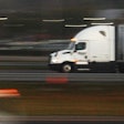 Speed Motion Blur Night Truck On Highway