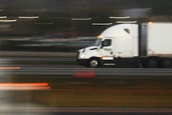 Speed Motion Blur Night Truck On Highway