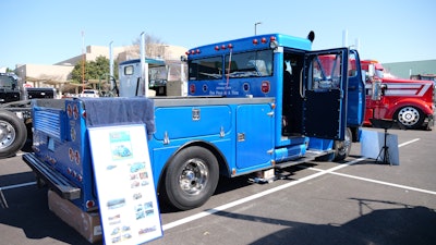 The service bed is off of a mechanic’s truck that he bought at an auction in Tampa.