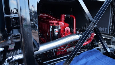 A red Cat? According to Veldkamp, International required the red paint on the engines when they were put in the trucks. He confirmed during the rebuild that Cat colors are indeed underneath the red paint.