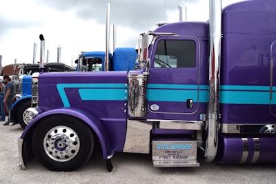 The teal-and-purple paint scheme was on the 389 from the factory, and lends the truck its name, 'Barney,' after everybody's favorite kids-show dinosaur.