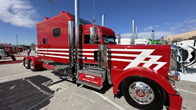 SPB Trucking owner Gary Jones operates this 2018 Peterbilt 389, 'Triple Seven,' doing heavy-haul work across the U.S. His nine-truck fleet has 16 trailers of varying sizes and weight limits. Most of the work SPB does is at a gross weight at or under 150,000 pounds.