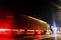 Night Truck On Highway Lights Blurred