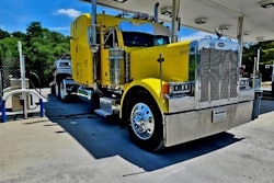 Patrick White owns and operates this 2001 Peterbilt 379 as part of his Top Notch Transport business.