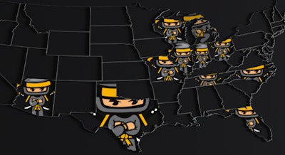 States where locations in the network exist are earmarked on the map here with the company logo. The expansion from Illinois stems from start-up in 2023.