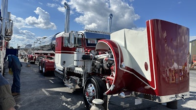Jerry Mies, owner of Mies & Sons Trucking, did a full custom build on this 2007 Peterbilt 379 and accompanying 2022 Bluegrass milk tanker.