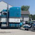 John Treadway's 'Teal Appeal' 1998 Peterbilt 379 is painted to be an exact match to his 2017 Harley-Davidson motorcycle, as shown here. Following his dream to make his vision of truck ownership come true, coupled with his dedication to customers and many other qualities, make him Overdrive's Trucker of the Month for September.