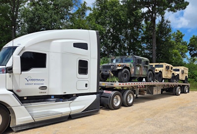 Oberman Logistics owner Wes Oberman's personal truck is this Kenworth T680 -- purchased to replace a lower-fuel-mileage 2020 389 that powered his maiden voyage in trucking as an owner-operator. He's getting 10 mpg now, and providing a reliable home for leased owners has the fleet up to 11 trucks as of August.