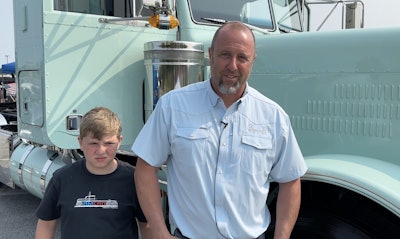 Adam Kimball with his son, Reeves Kimball