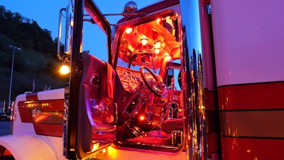 That special interior shines at night with the addition of watermelon lights throughout.