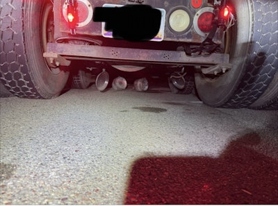 CHP alleges this truck had inoperable brakes with chambers dragging on the ground. Perhaps they were simply pots and pans?