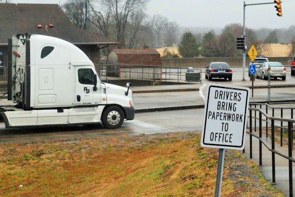 Drivers Paperwork Sign Scale House Inspections