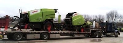'I got 7 mpg' out of the B-model Caterpillar engine (a traditional 6x4 with 3.91 rears) in the International, he said. It's shown here pulling the step deck he bought early on from an owner he met chatting on the CB headed north toward home in Kentucky early in his career as an owner-operator.