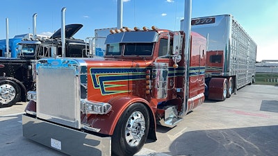 “Have you seen my truck?” he said he asked when invited, referencing the 2007 379 cattle hauler here in the picture. “It does have some battle scars, it surely does. It works. But it’s a heck of an honor. It’s a great thing.”