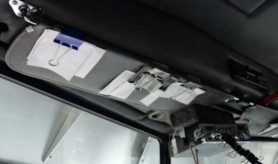 'When the truck got wrecked, I took that sun visor off the truck, took it inside the shop and put it in my desk drawer,' Puckett said. 'That was the first piece we took off the truck. After the truck got fixed, that was the last piece that got put back on it.'