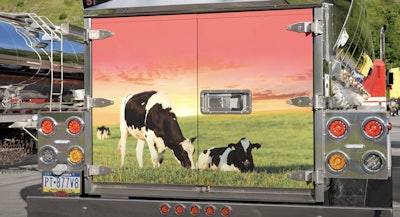 Instead, Zach's Tremcar display this mural on the back with cows in a field “for something a little different,” he said.