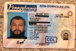 An image released by DHS shows Bozorov's Pennsylvania-issued non-domiciled CDL.