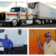 Clockwise from top, Overdrive's 2025 Trucker of the Year finalists, represented by the Western Star of Pennsylvania-headquartered Jason Shelly; Kelsey's Trucking independent Ron Kelsey, out of Arizona; and Orleans, Indiana-based John Penn.