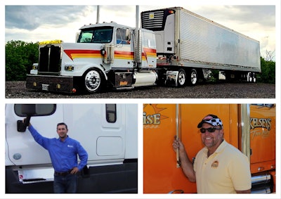 Clockwise from top, Overdrive's 2025 Trucker of the Year finalists, represented by the Western Star of Pennsylvania-headquartered Jason Shelly; Kelsey's Trucking independent Ron Kelsey, out of Arizona; and Orleans, Indiana-based John Penn.