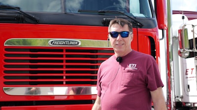 Cline Everhart with his 2000 Freightliner Argosy
