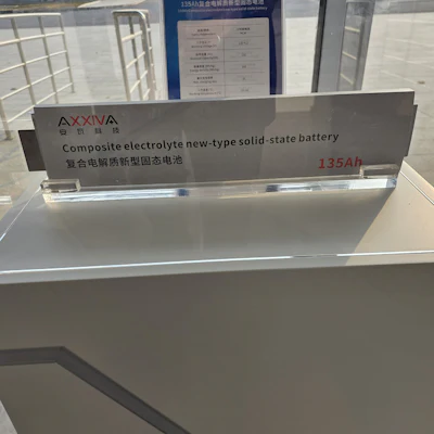AXXIVA's solid-state battery on display.