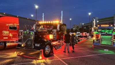 Hunter fully rebuilt the unit after getting it new from the factory in 2023. Lights are one of many additions that make the truck stand out.