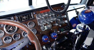 The rig's original interior, apart from a few added knobs and switches. 'I'm just very, very old-school, and I want to keep it that way,' he said.