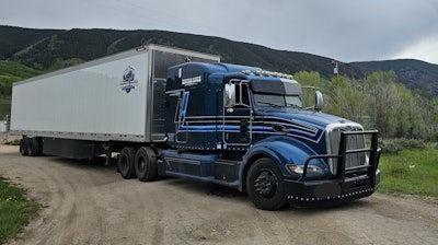 'I own my equipment,' said Rivera Lujan, since 2019 this 'pavement-sniffer' aerodynamic 2014 Peterbilt 386, along with a 2022 vintage dry van purchased new during the COVID pandemic, he said. 'People just assume that by being non-domicileds that we're just taking cheap freight. If you're a businessman you're a businessman, no matter what your immigration status is.'