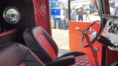 Inside the cab “is all made out of colored aluminum,” Johnson said. “I wanted to be able to do it myself. I didn’t want to have to pay my interior guy to do anything, so I bead-rolled all the aluminum, the diamonds and stuff.”