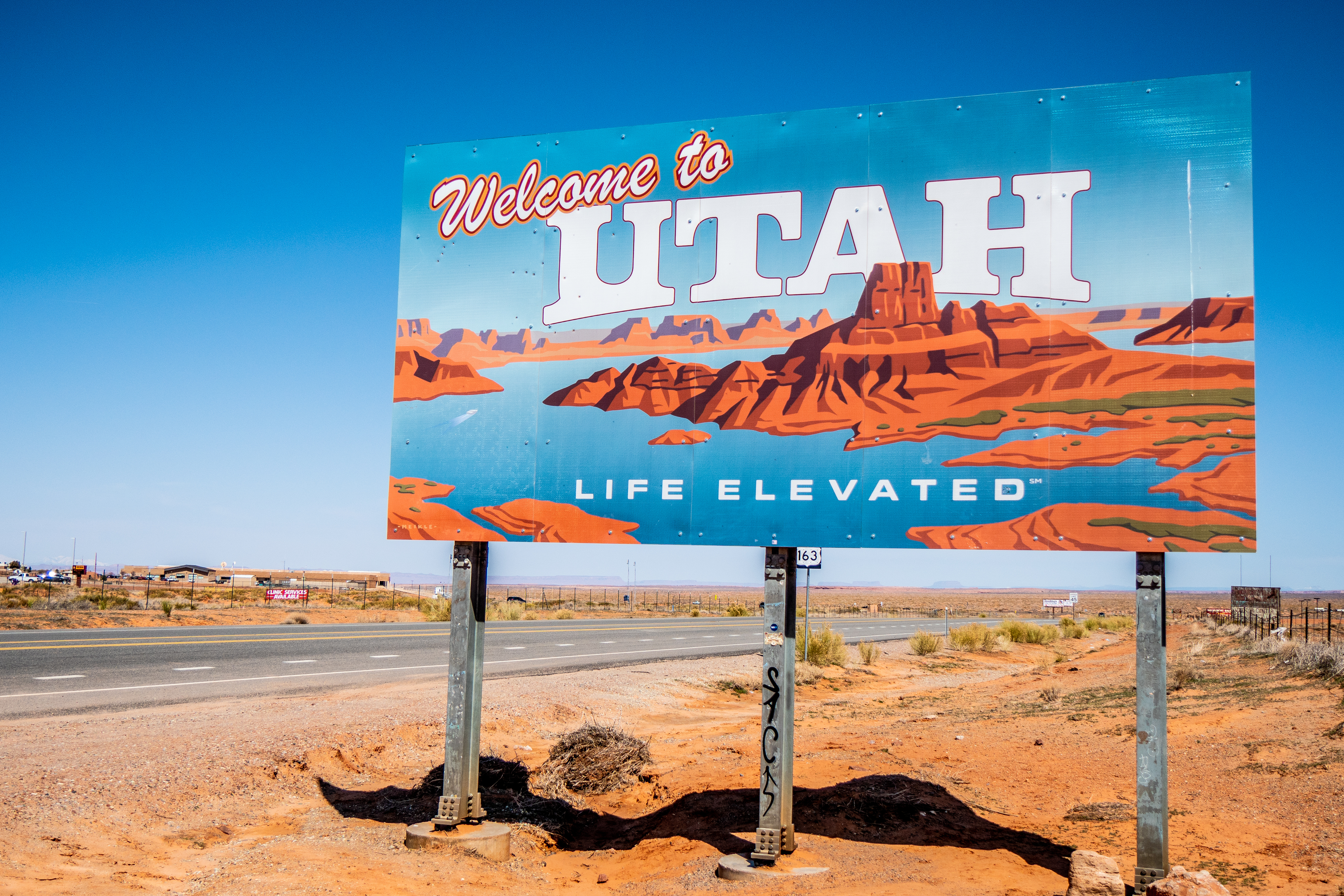Utah Highway Welcome Sign Adobe Stock 454476323 Editorial Use Only