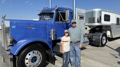 Shawn Wright and his grandson, Kolter, showed the unit at the invitation-only 2024 Peterbilt Pride & Class event in Denton, Texas.