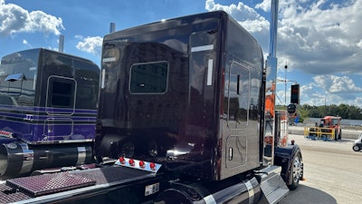 Behind the cab are California hookups, so the air lines and electrical cables come out of the back of the frame rather than the back of the cab for a cleaner look.