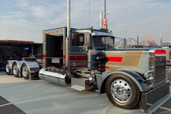 Never Satisfied Builds brought this custom 1985 Peterbilt 359 for its entry in the MATS Big Rig Build-Off. Sitting on a 320-inch wheelbase, the truck boasts a 650-hp 5EK Cat with an 18-speed and a 4-speed auxiliary and 3.70 rears.