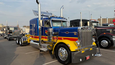 Kentucky-based small fleet owner Chad Howton has owned this 1983 Peterbilt 359 for the last 10 years. When it was originally ordered from Peterbilt, it was bought for NASCAR drivers Darrell Waltrip and Junior Johnson, who used it to haul race cars for several years in the '80s.