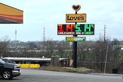 The Love's Travel Stop on Trinity Lane off I-65 in Nashville had an advertised credit price above $5/gallon Monday morning.