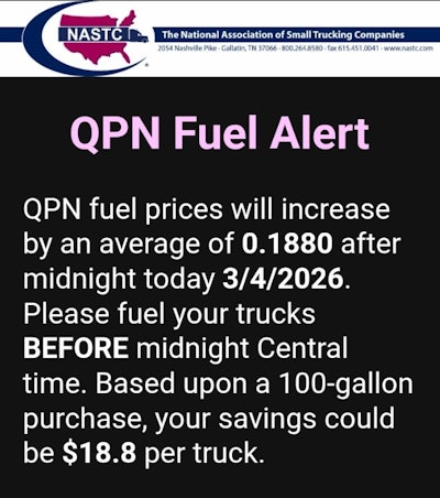 For those of you doing the math, that's a grand total of 54 cents/gal in just three days, an additional 7-8 cents/mile in added costs for the average owner-operator (based on ATBS clients' 7 mpg fuel-efficiency average). Easy enough to do the math based on your own efficiency numbers.
