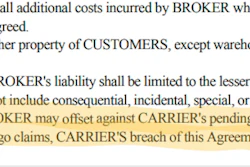 Portions of typical offsetting language can be seen here in a contract snapshot.