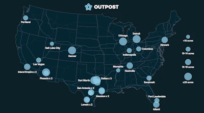 Outpost's current locations are shown on the updated map. Find information about them via the 'Find Truck Parking' page listing locations at this link.